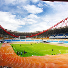 江河體育透氣型塑膠跑道賽事專用跑道材料 學(xué)校運(yùn)動場地塑膠跑道